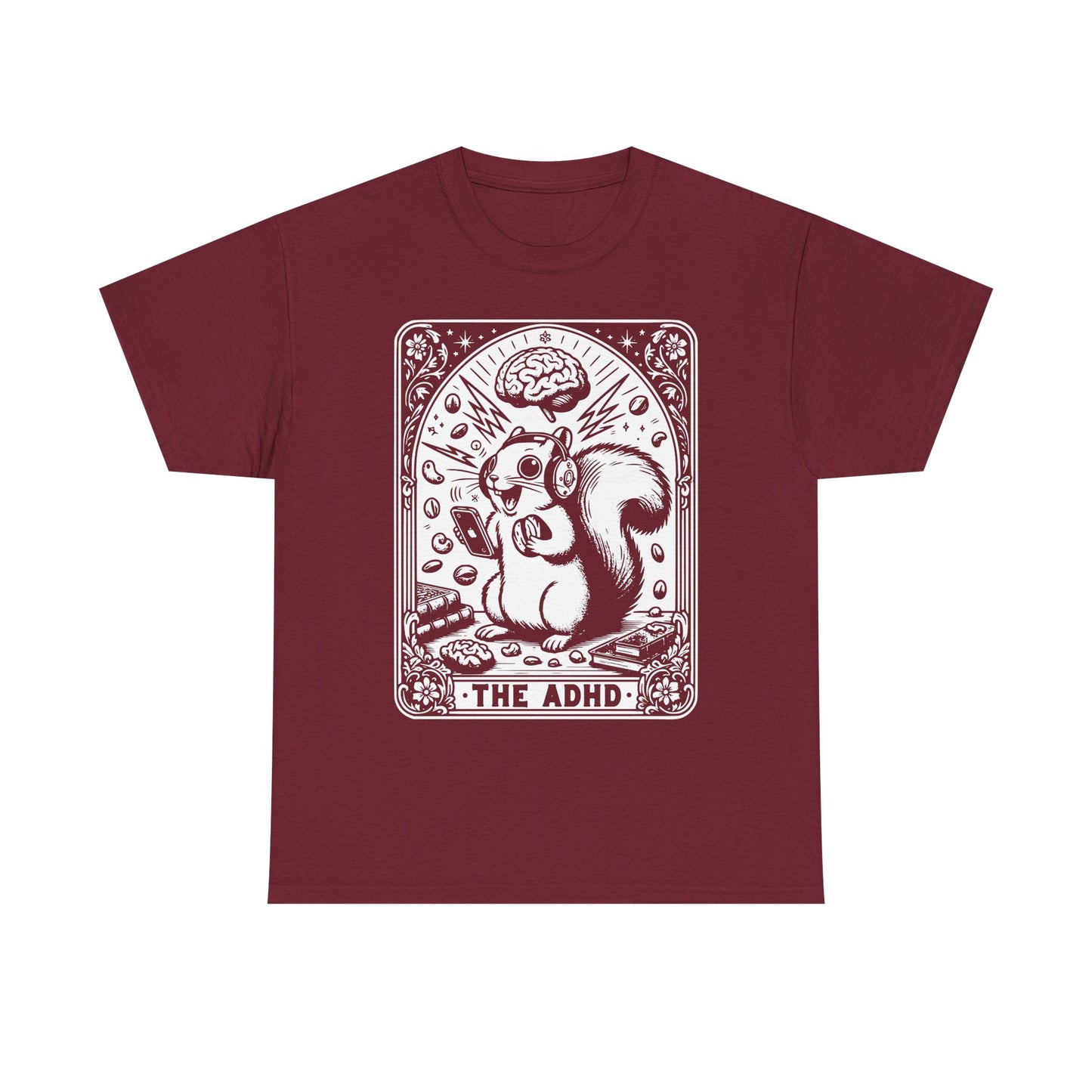 The ADHD Squirrel Tee | Cute Retro Illustration, Mental Health Awareness