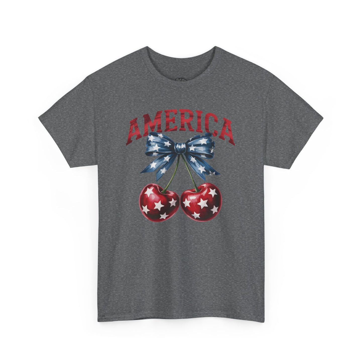 America Cherry Graphic Tee — Patriotic 4th of July Shirt
