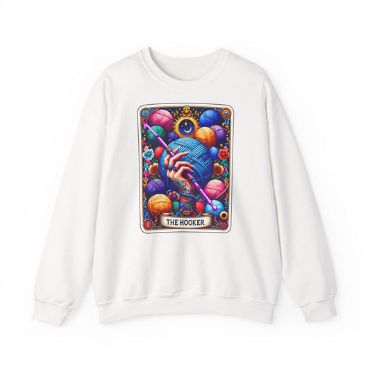 The Hooker knitting tarot art Crewneck Sweatshirt | yarn, crochet, colorful