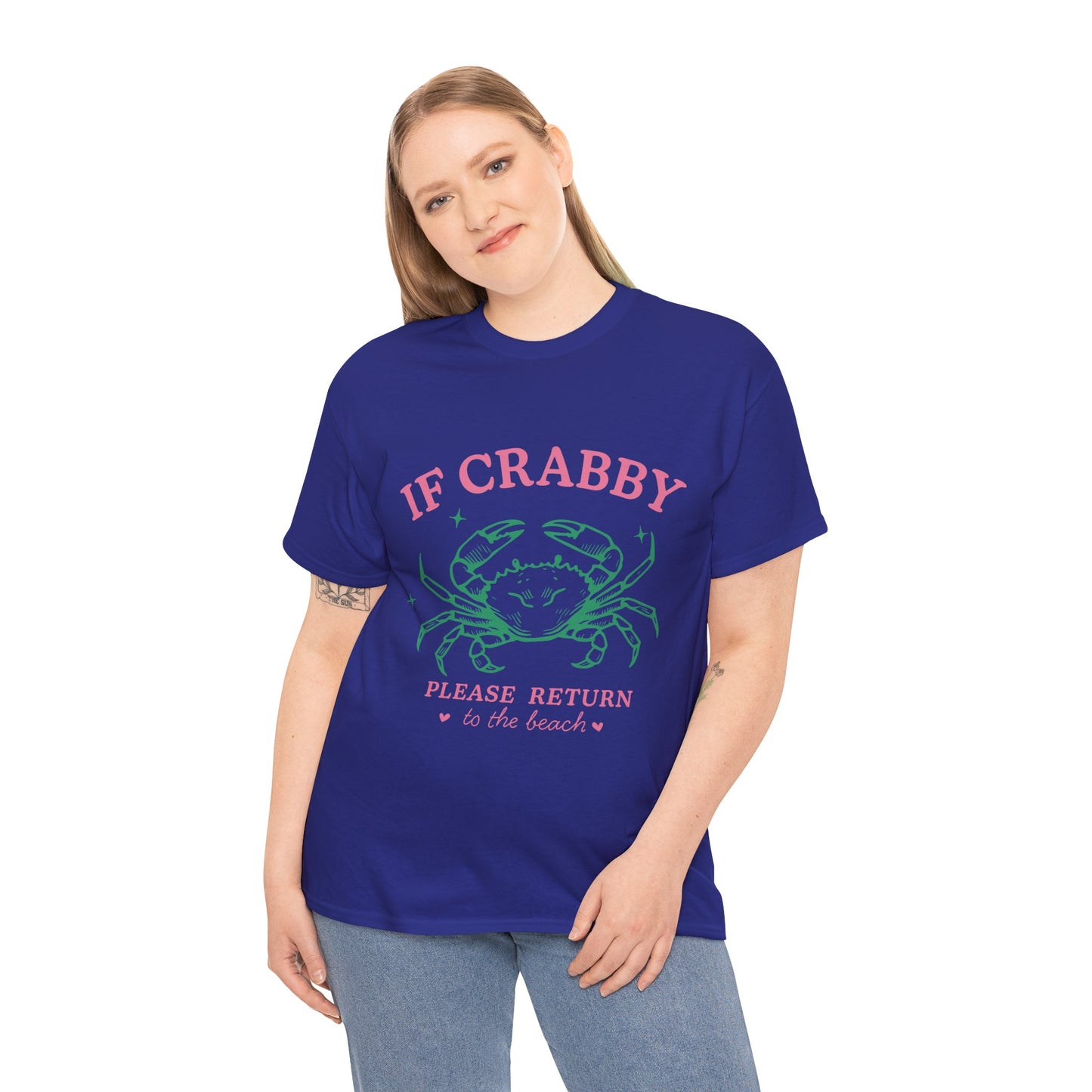 Crabby Beach Tee – “If Crabby Please Return to the Beach” Cute Crab Graphic T-Shirt