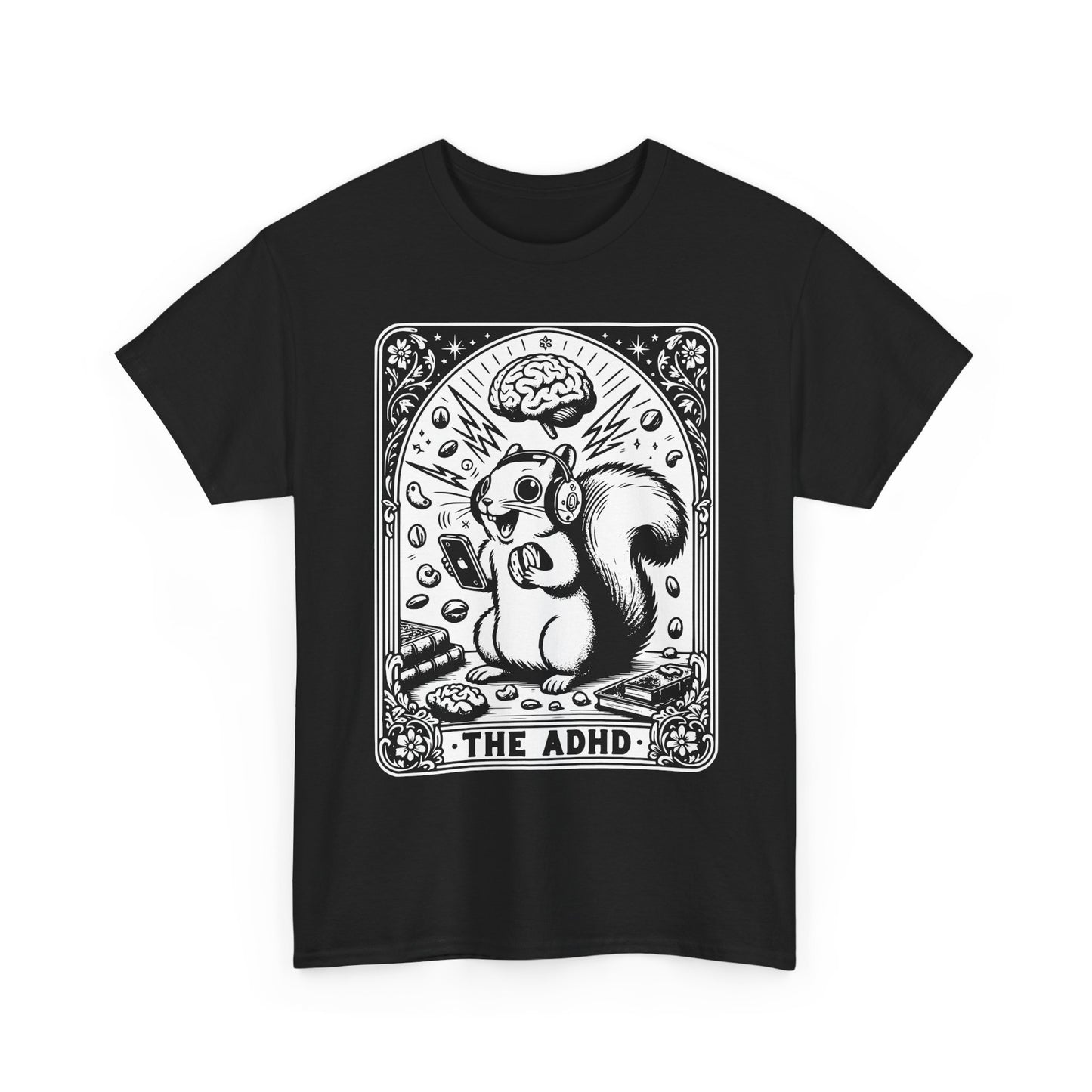 The ADHD Squirrel Tee | Cute Retro Illustration, Mental Health Awareness