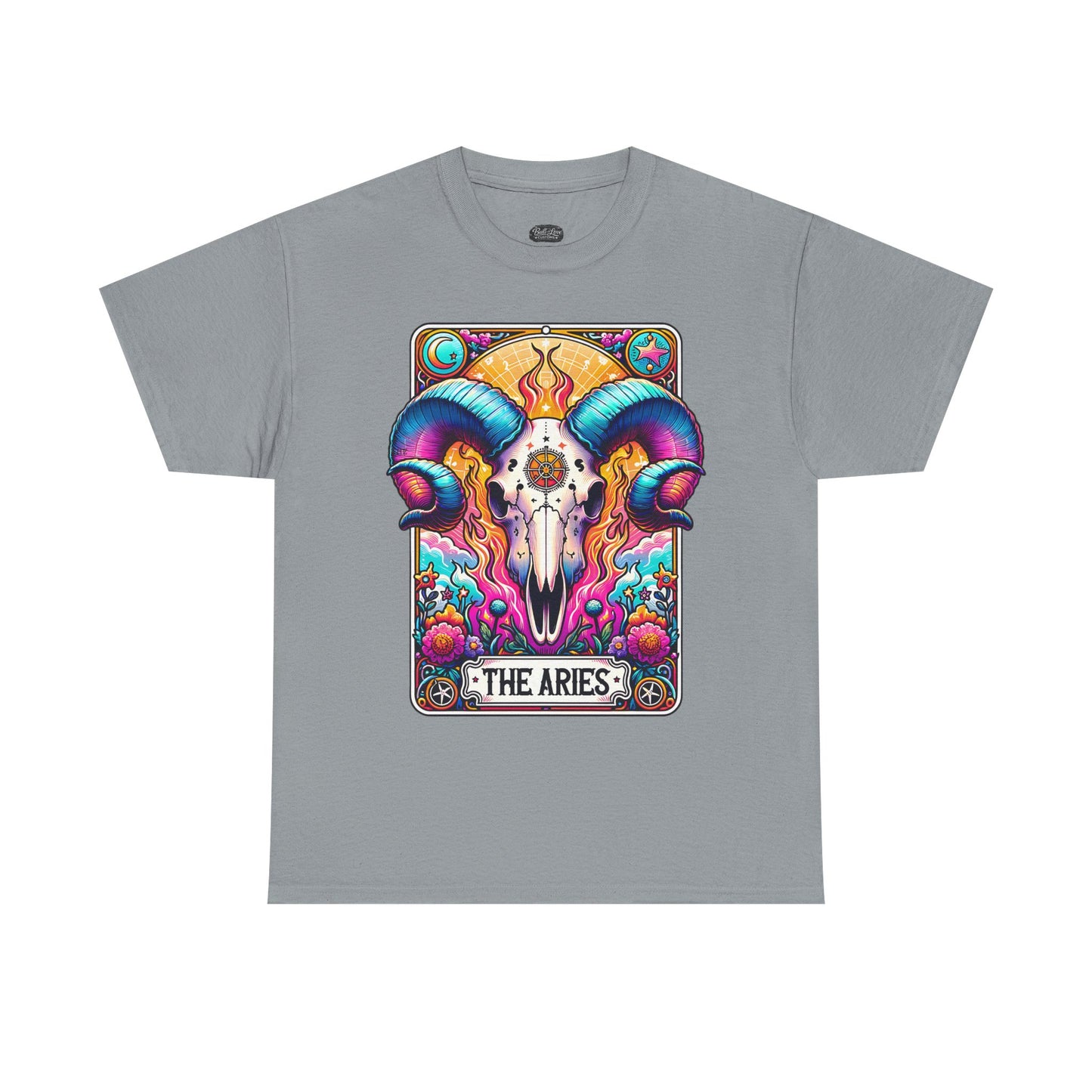 Aries Ram Skull Illustration Tee | Zodiac Astrology Shirt