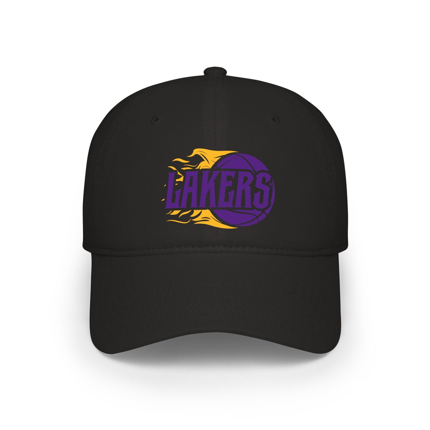 Lakers Flame Basketball Cap | Purple Yellow Logo Embroidered
