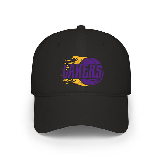 Lakers Flame Basketball Cap | Purple Yellow Logo Embroidered