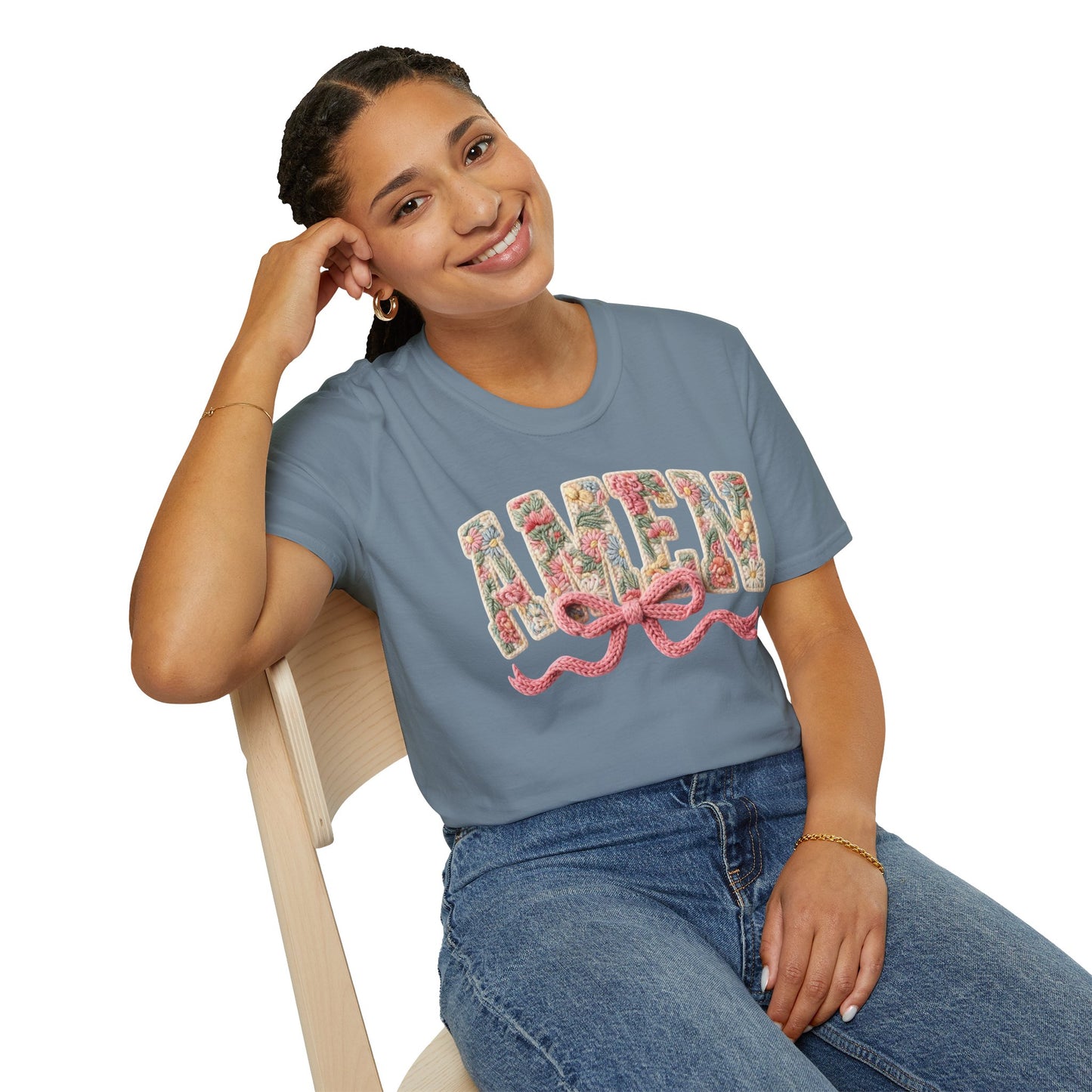 Alien Floral Script T-Shirt — Pink Bow Graphic Tee