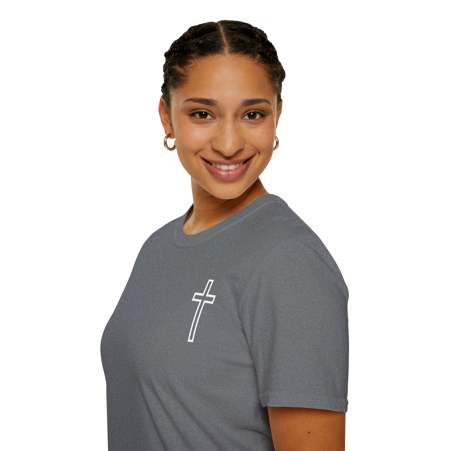 Blessed Through the Storm Christian T-Shirt — Women’s Faith Cross Tee
