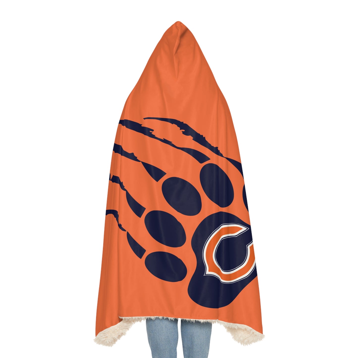 Bear Paw with C Logo Snuggle Blanket | Orange Navy Team Throw
