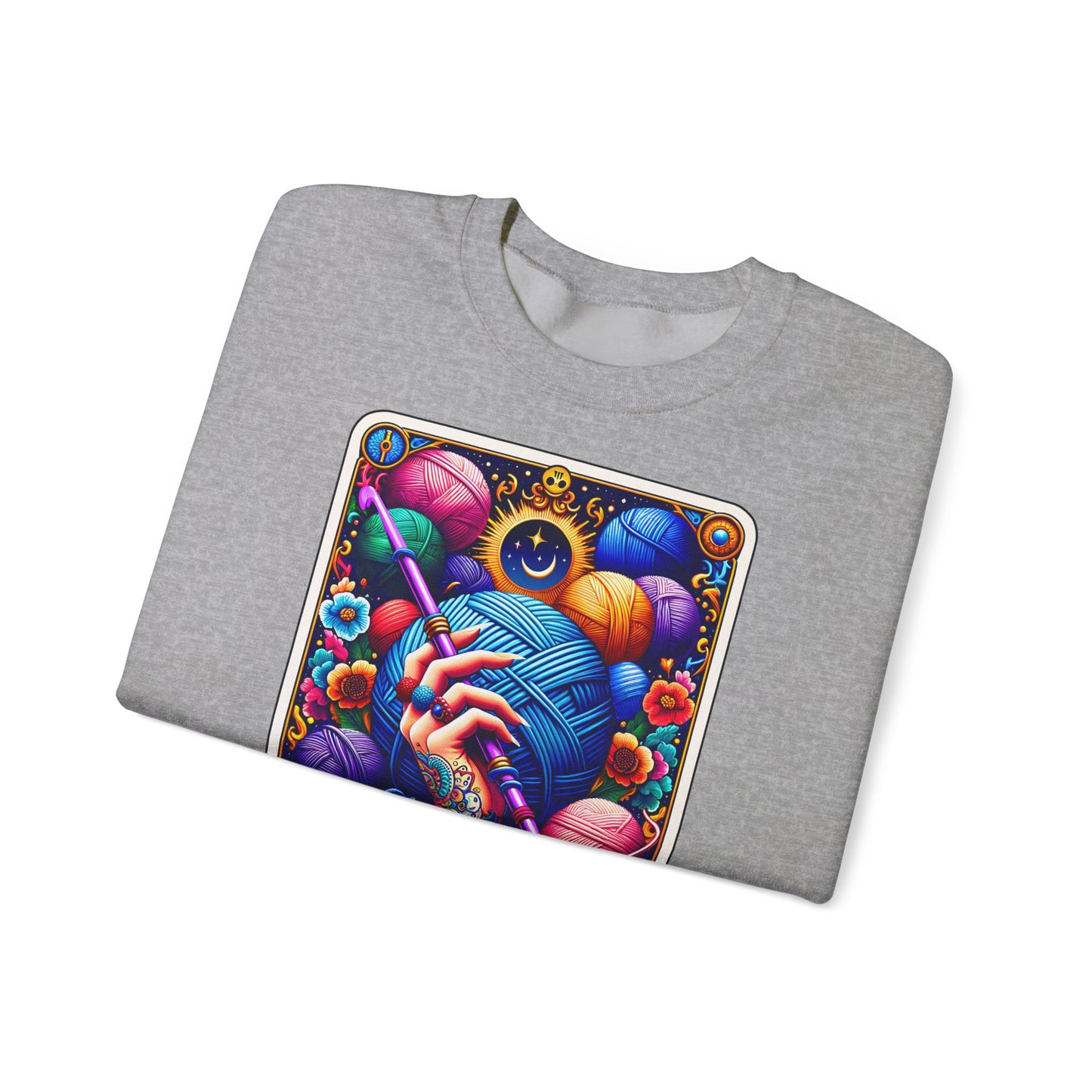 The Hooker knitting tarot art Crewneck Sweatshirt | yarn, crochet, colorful