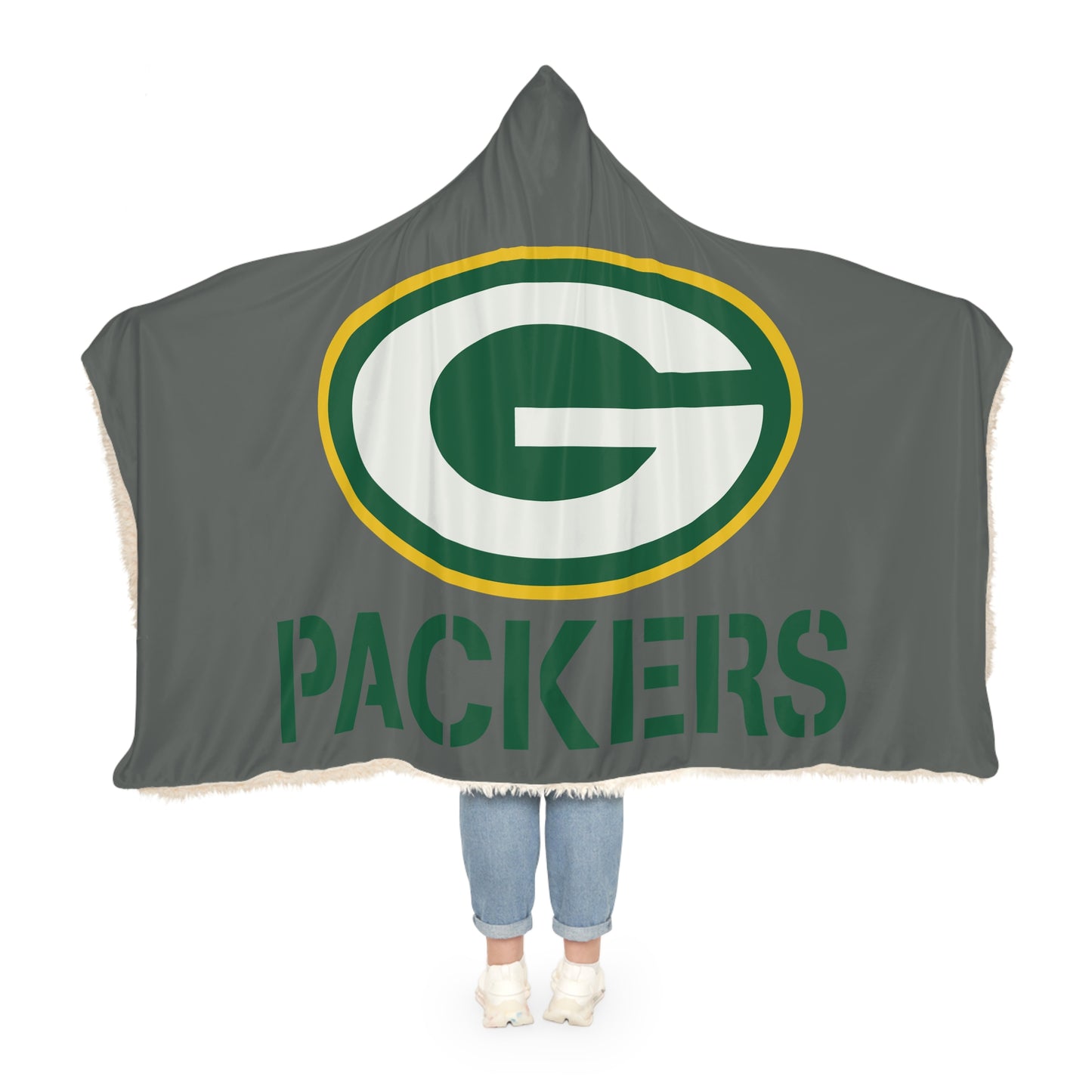 Green Bay Packers Logo Snuggle Blanket | Hooded Fleece Throw