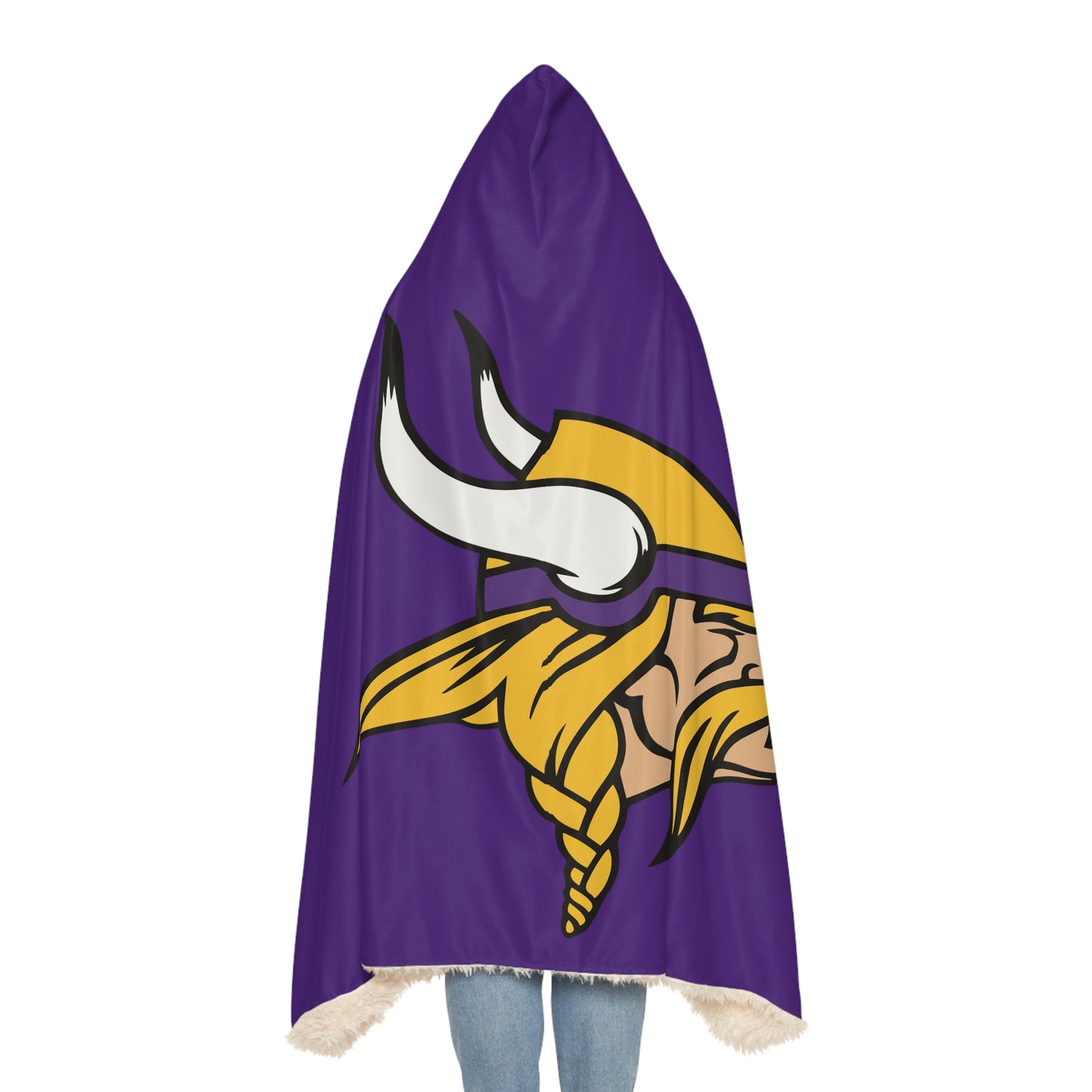 Viking Head Snuggle Blanket | Purple Hooded Throw with Helmet Design