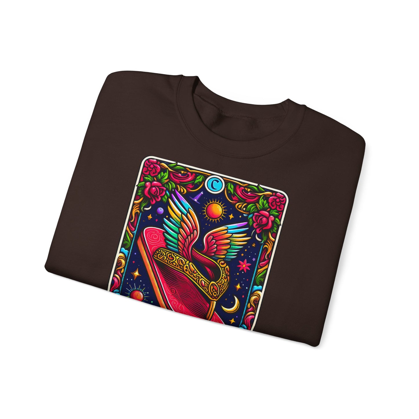 Winged Sombrero Sweatshirt | Lotería Style Mexican Card Art