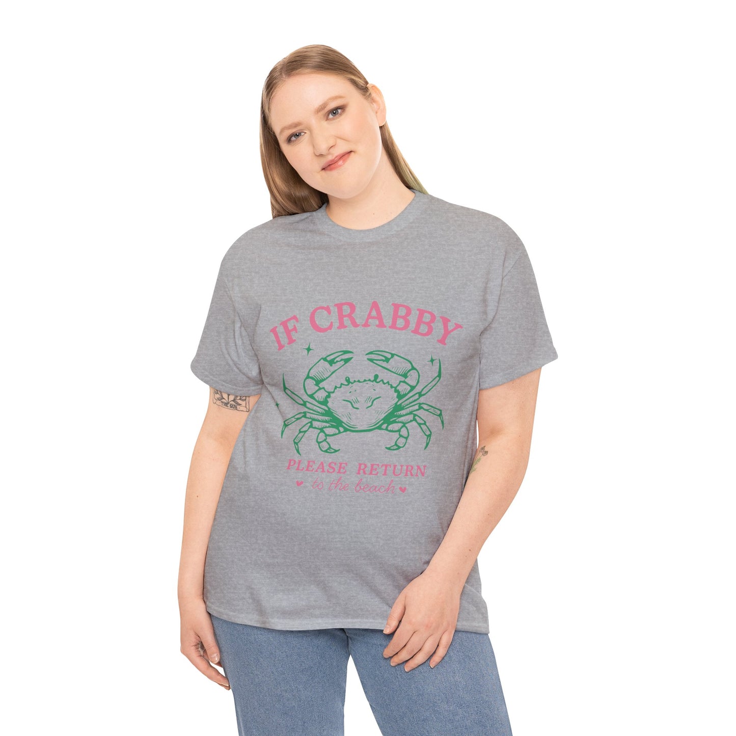 Crabby Beach Tee – “If Crabby Please Return to the Beach” Cute Crab Graphic T-Shirt
