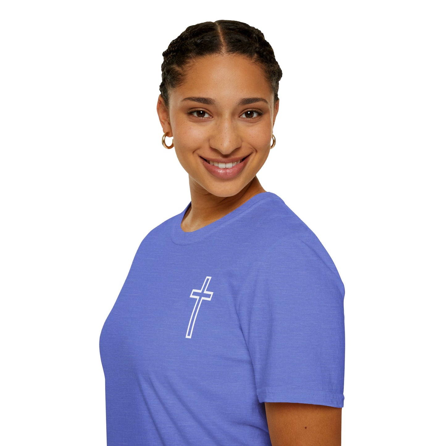 Blessed Through the Storm Christian T-Shirt — Women’s Faith Cross Tee