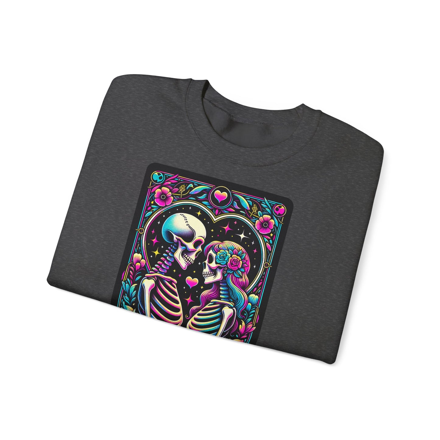 The Lovers skeleton tarot art Sweatshirt | Day of the Dead romance