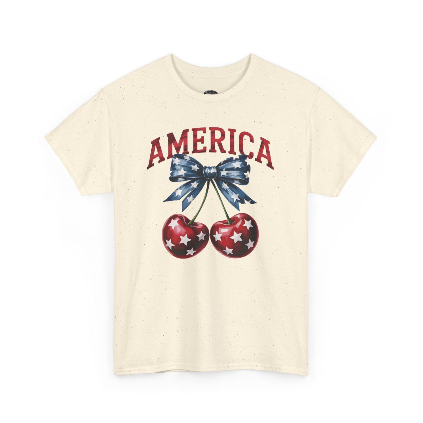 America Cherry Graphic Tee — Patriotic 4th of July Shirt