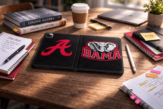 Alabama Crimson Elephant Logo Tablet Folio Case | Bama A Script
