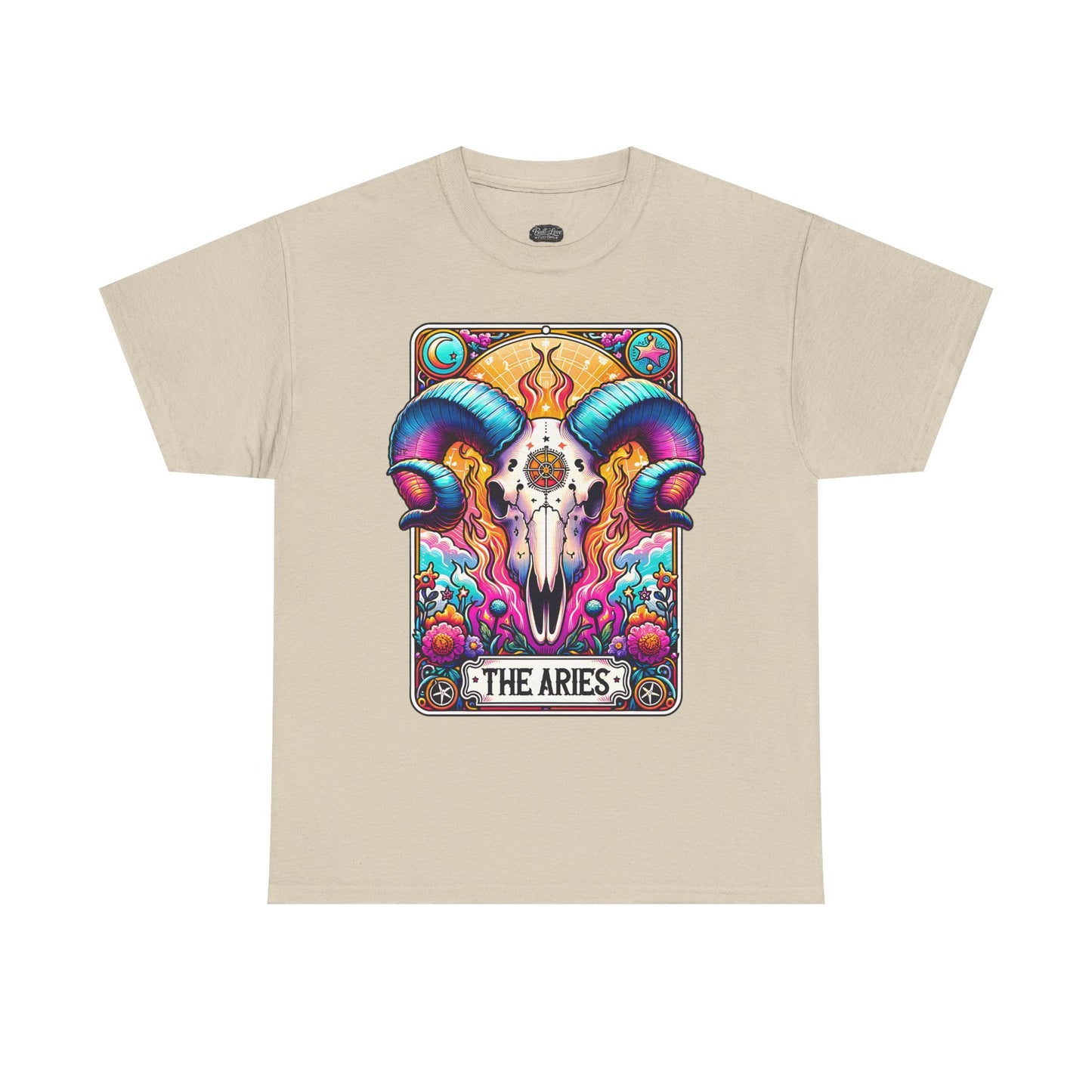 Aries Ram Skull Illustration Tee | Zodiac Astrology Shirt