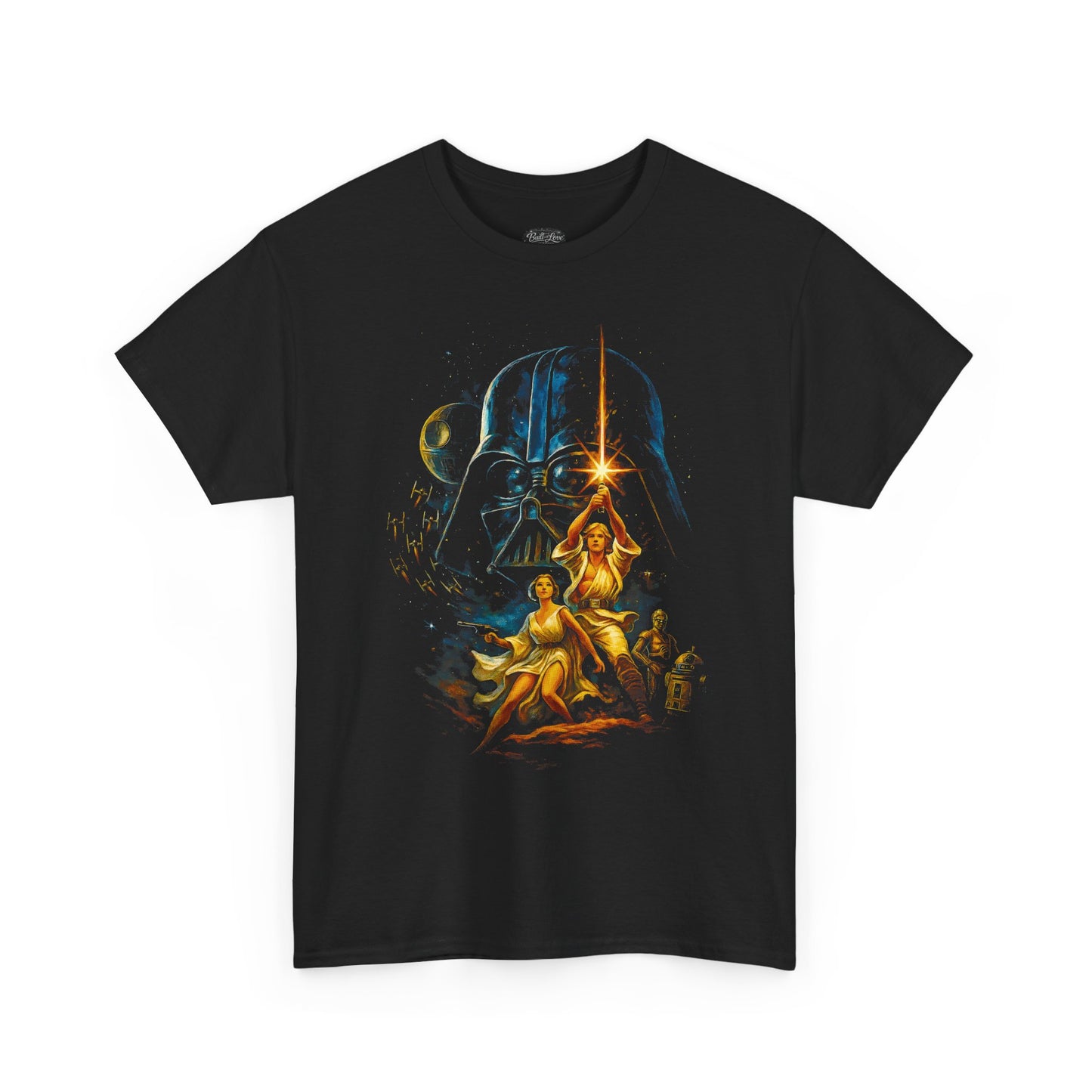 Star Wars Movie Poster Tee | Retro Darth Vader, Luke & Leia Artwork