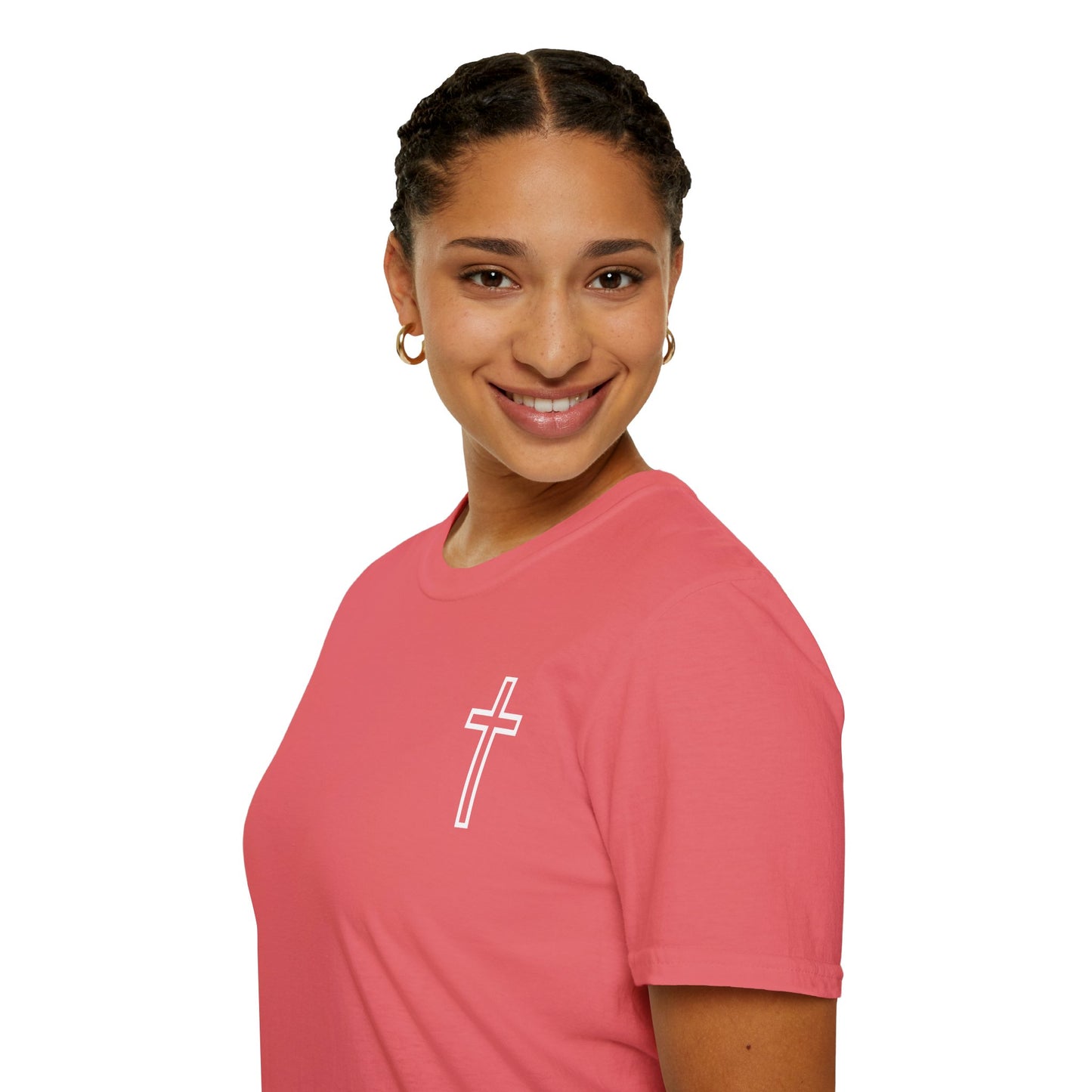 Blessed Through the Storm Christian T-Shirt — Women’s Faith Cross Tee