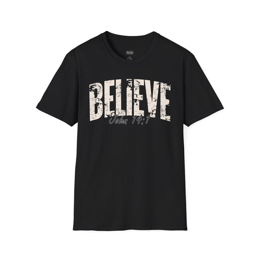 Believe John 14:1 T-Shirt | Christian Scripture Tee