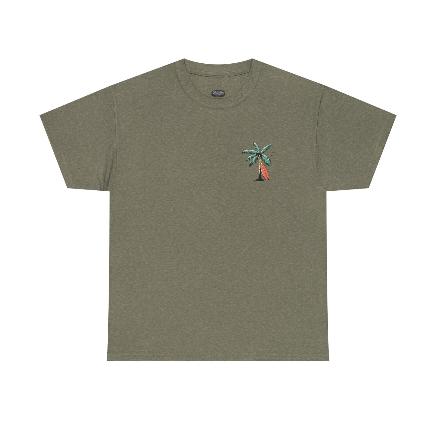 T-Shirt — "Even the Wind and Waves Obey Him" Palm Tree Surf Christian Tee