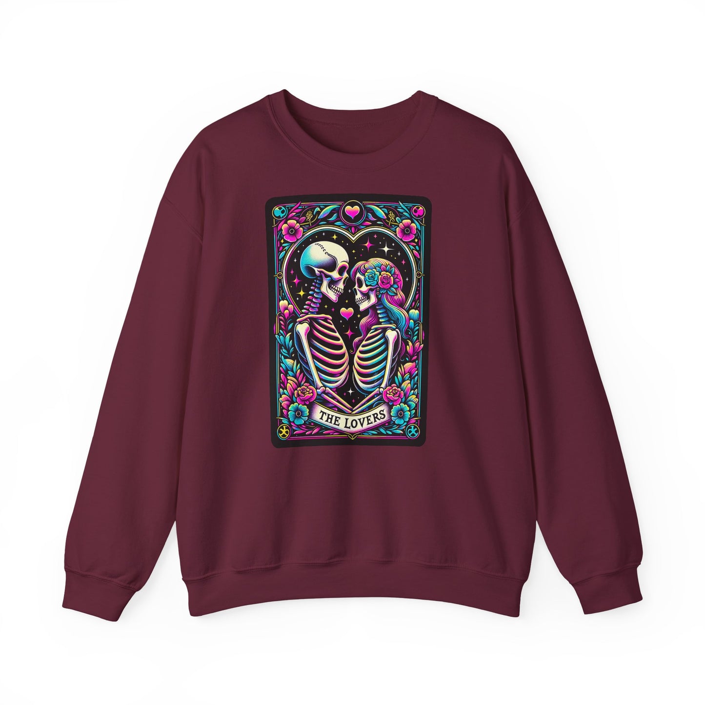 The Lovers skeleton tarot art Sweatshirt | Day of the Dead romance