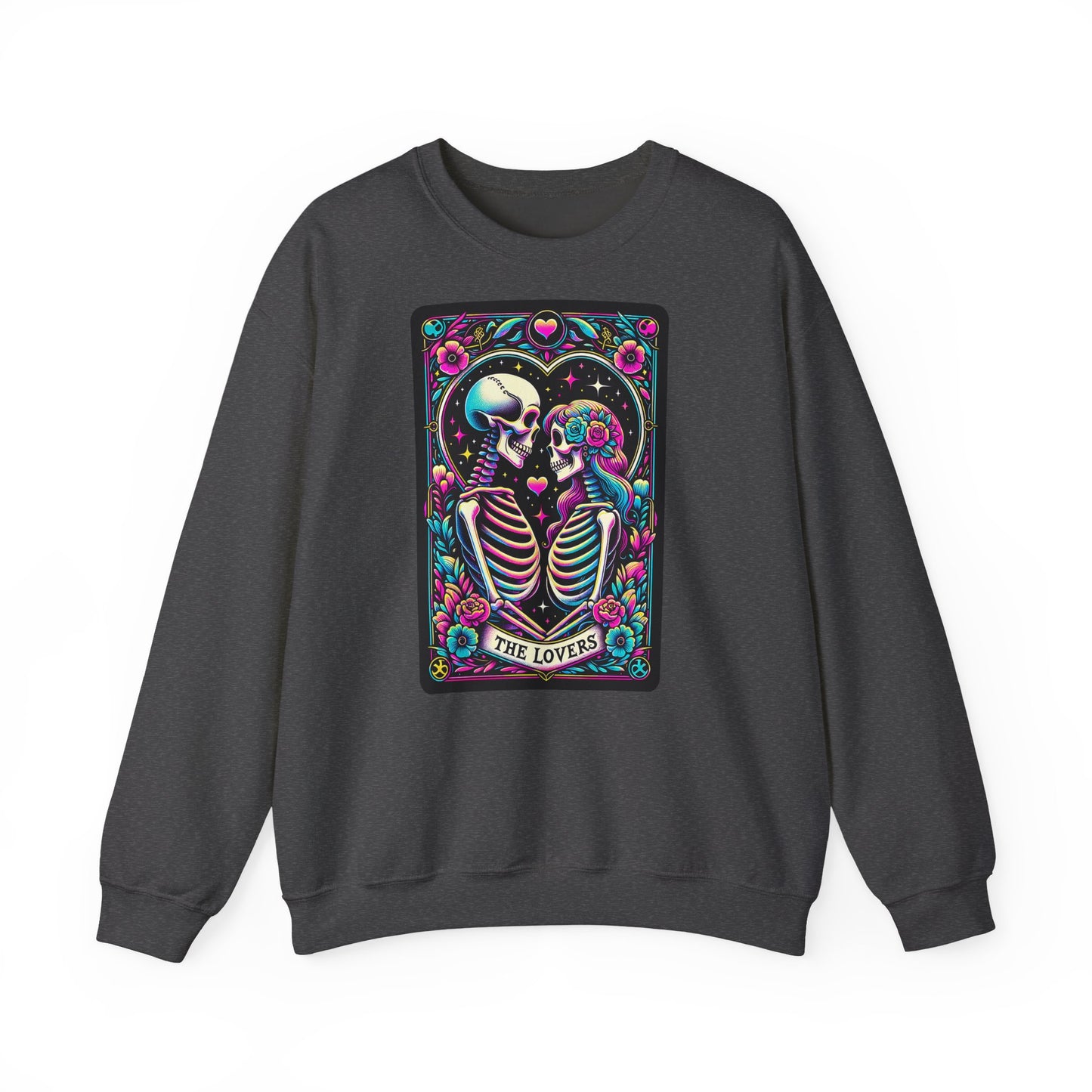The Lovers skeleton tarot art Sweatshirt | Day of the Dead romance