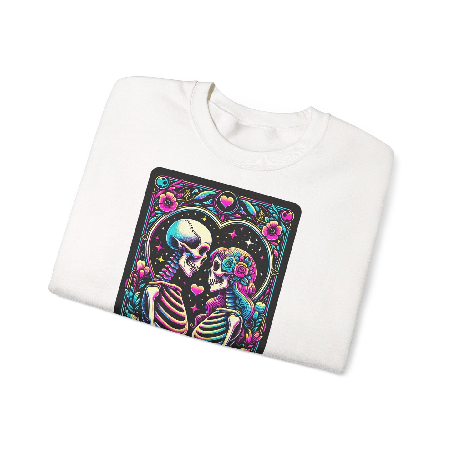 The Lovers skeleton tarot art Sweatshirt | Day of the Dead romance