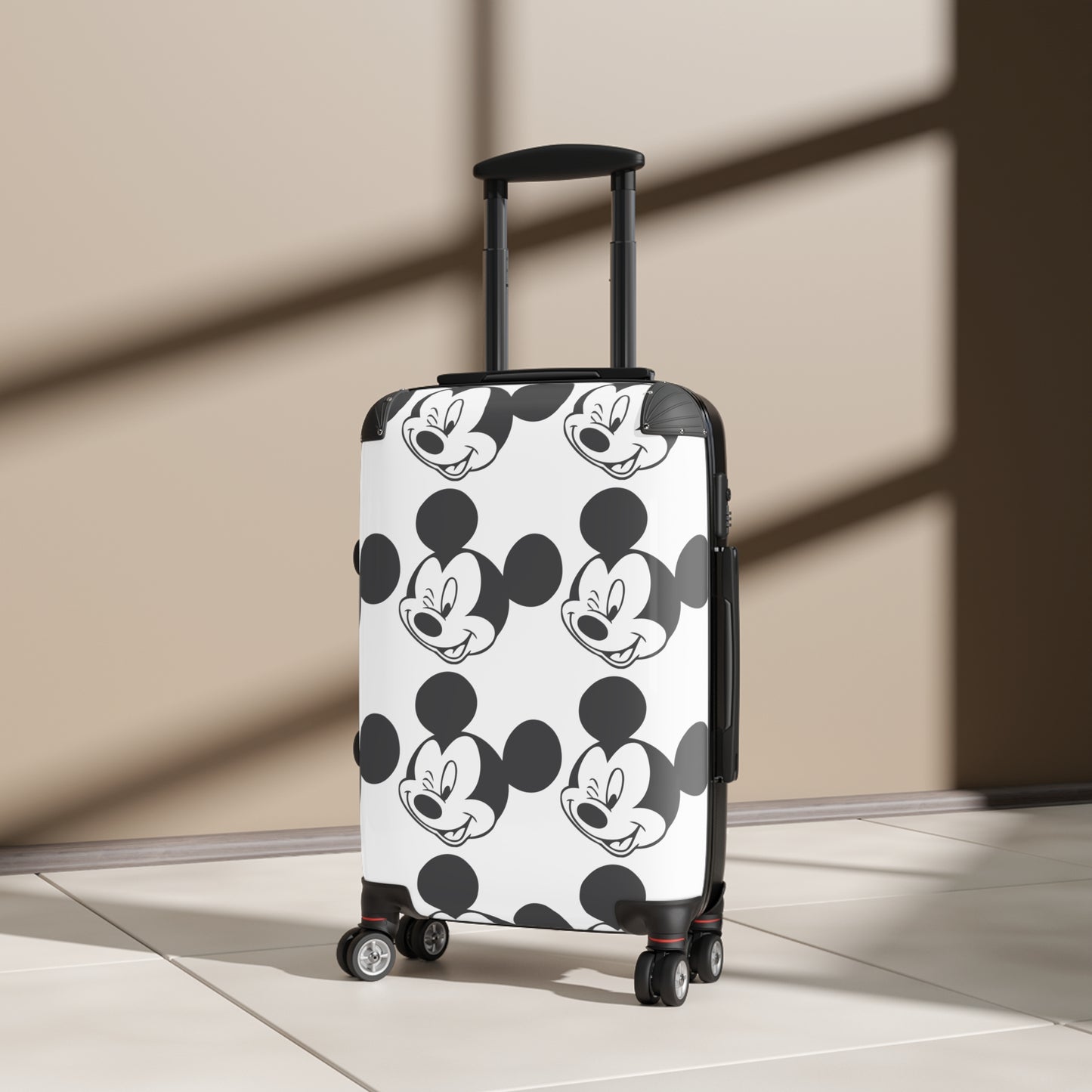 Retro Mickey Mouse Pattern Suitcase | Cartoon Travel Luggage