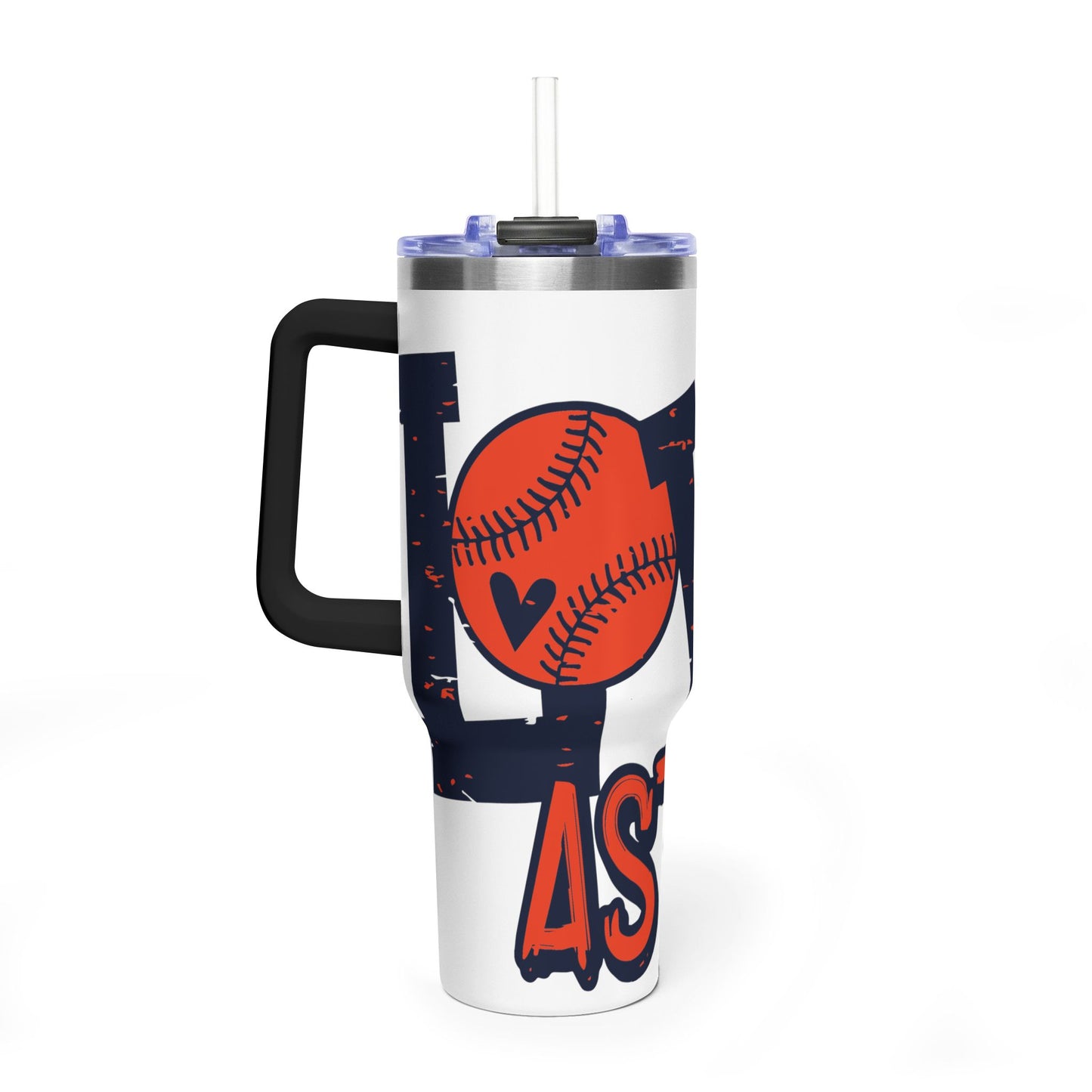 Love Baseball 40oz Tumbler | Softball Heart Baseball Design