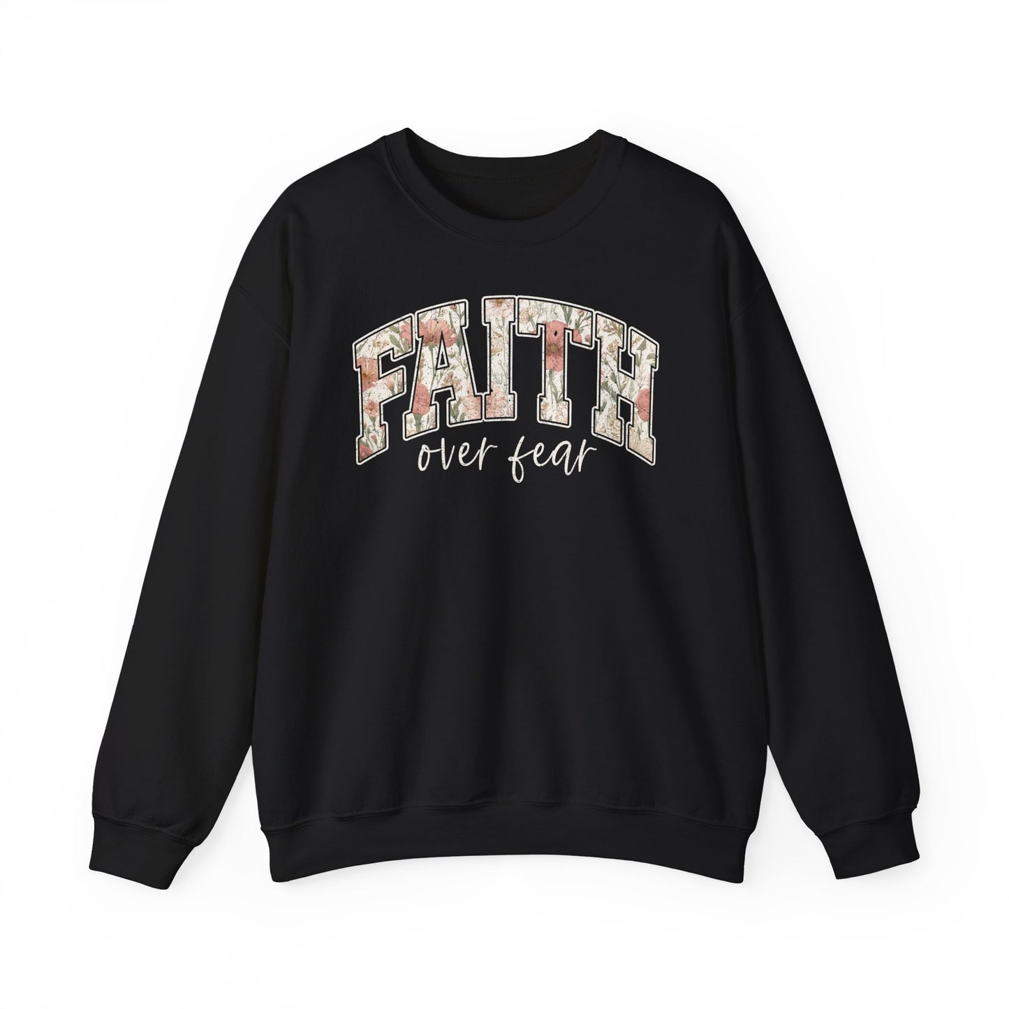 Faith Floral Crewneck Sweatshirt — Women's Floral 'FAITH' Pullover