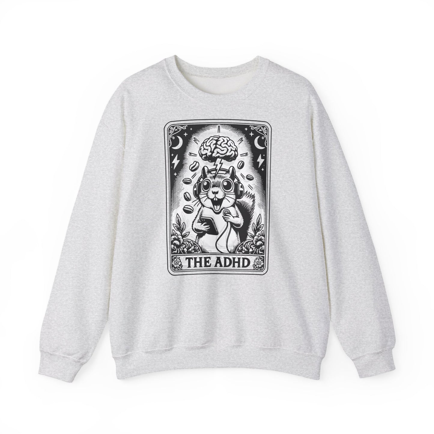 ADHD Tarot Card Squirrel sweatshirt | Crewneck, Psychedelic Brain Illustration