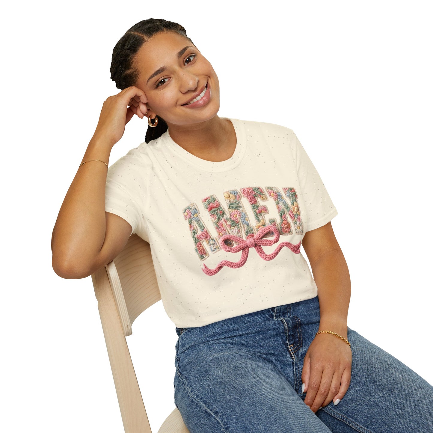 Alien Floral Script T-Shirt — Pink Bow Graphic Tee