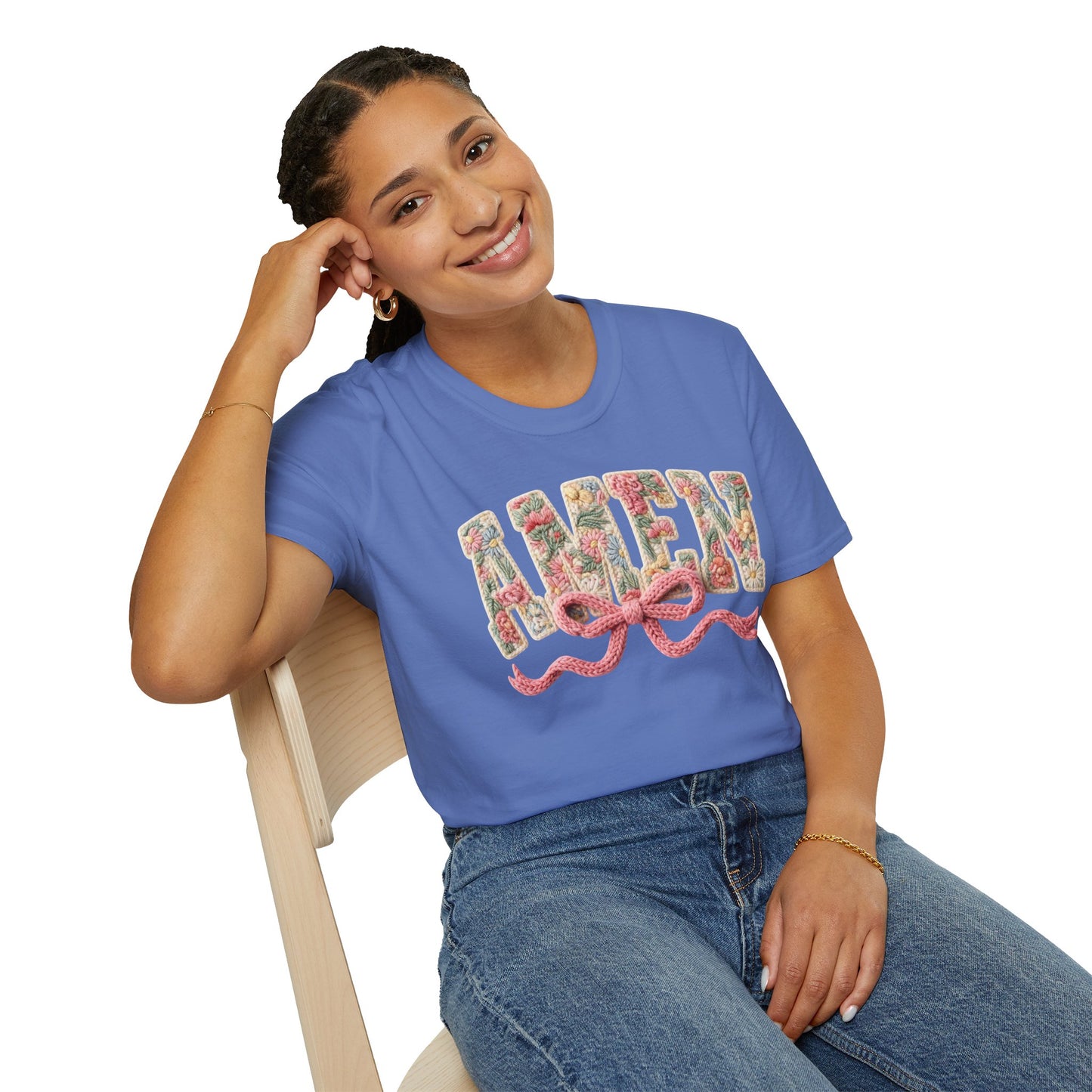 Alien Floral Script T-Shirt — Pink Bow Graphic Tee