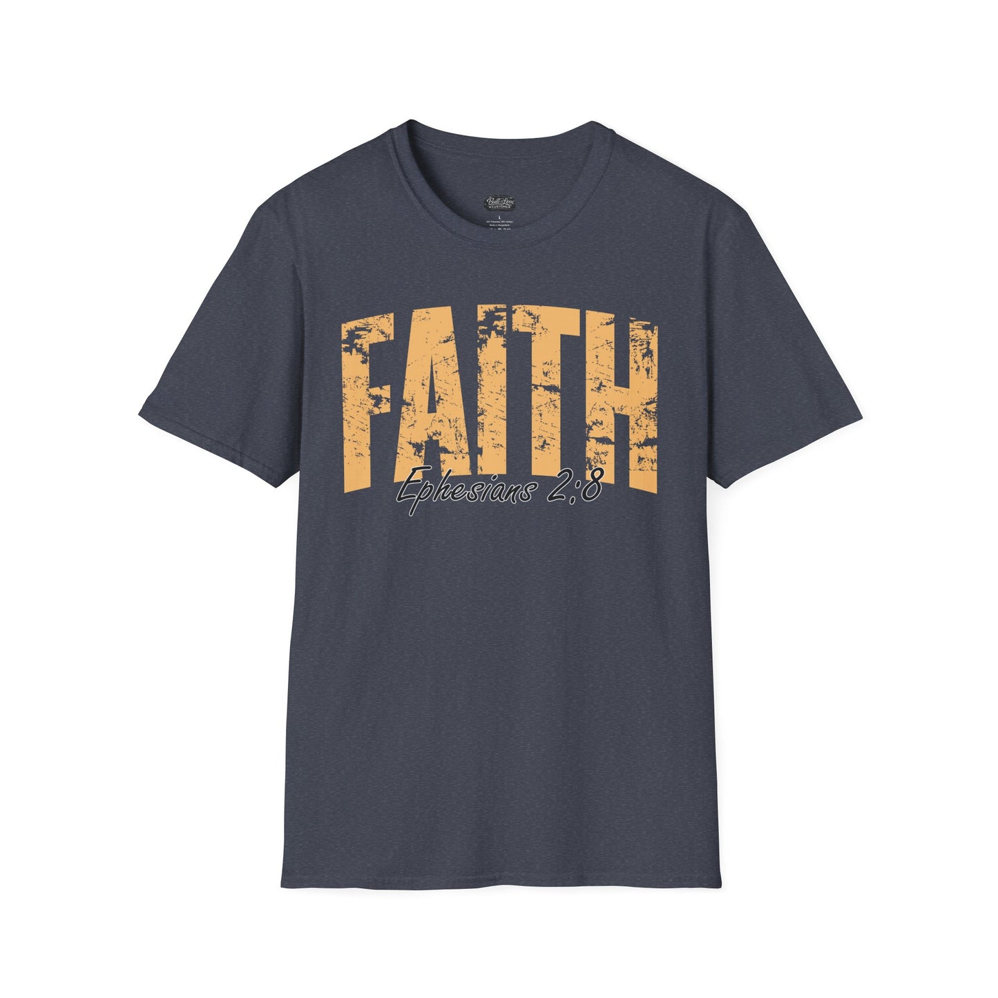 Faith distressed typography T-Shirt | Romans 2:9 scripture tee