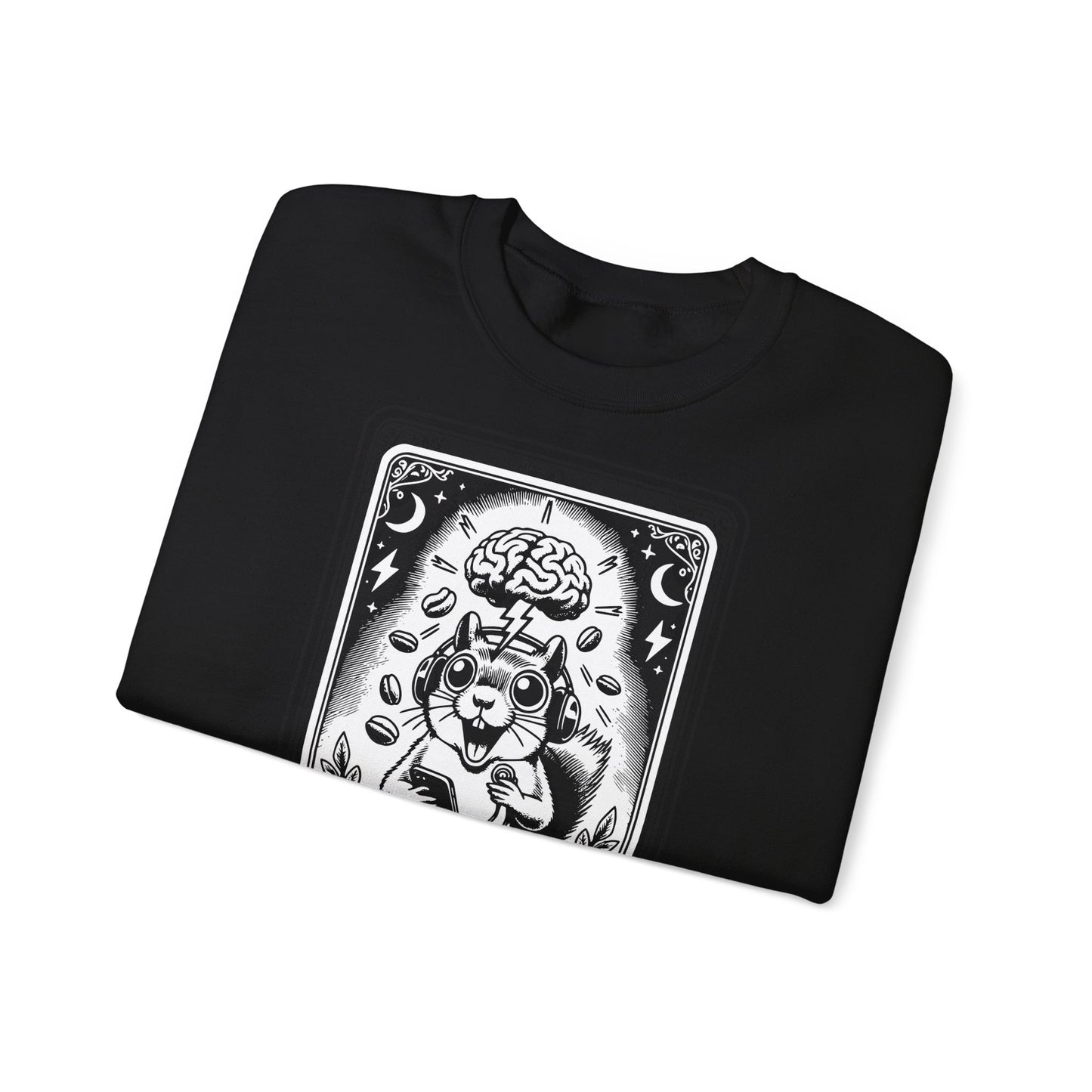 ADHD Tarot Card Squirrel sweatshirt | Crewneck, Psychedelic Brain Illustration