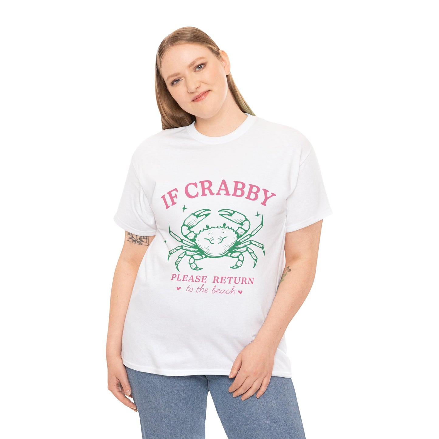 Crabby Beach Tee – “If Crabby Please Return to the Beach” Cute Crab Graphic T-Shirt