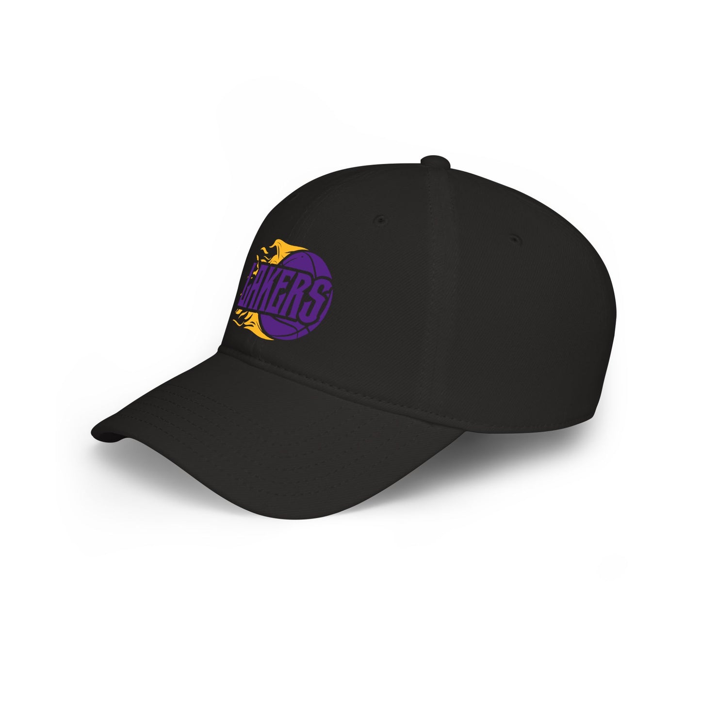 Lakers Flame Basketball Cap | Purple Yellow Logo Embroidered