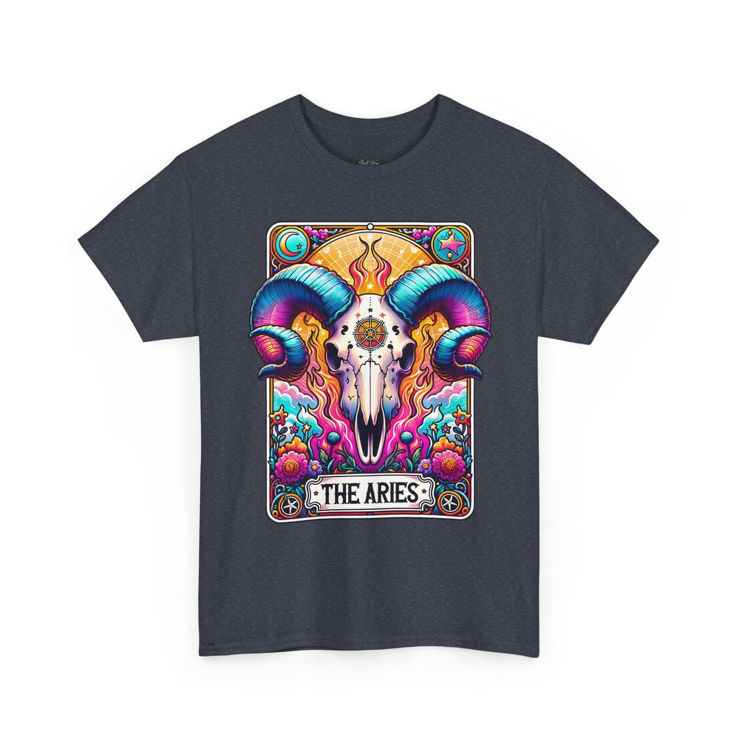 Aries Ram Skull Illustration Tee | Zodiac Astrology Shirt