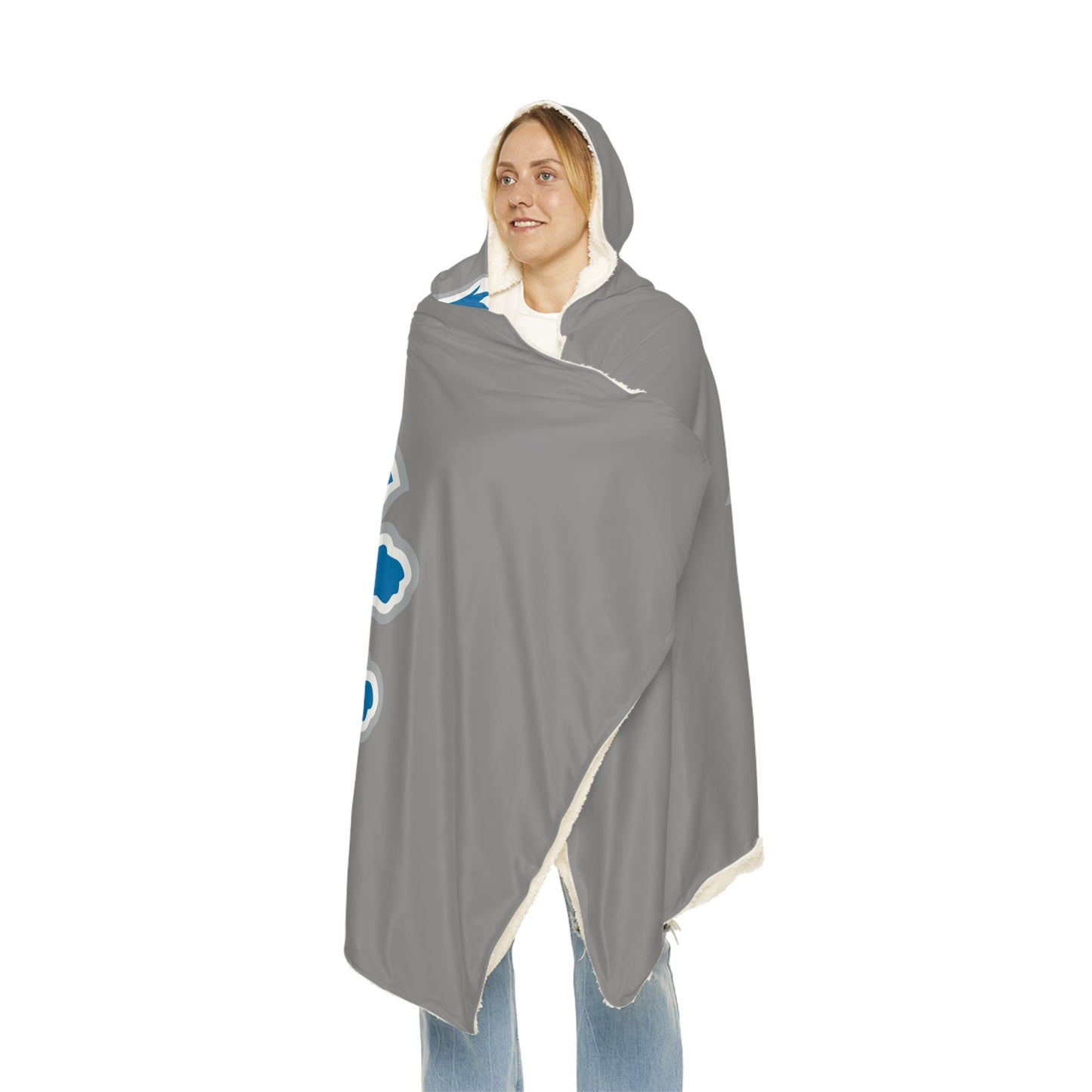 Blue Lion Logo Snuggle Blanket | Hooded Throw, Team Spirit