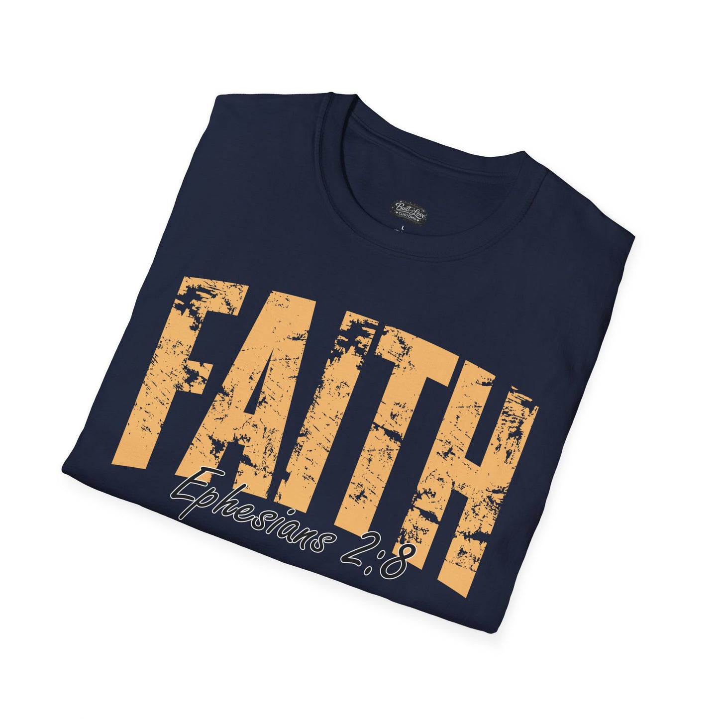 Faith distressed typography T-Shirt | Romans 2:9 scripture tee