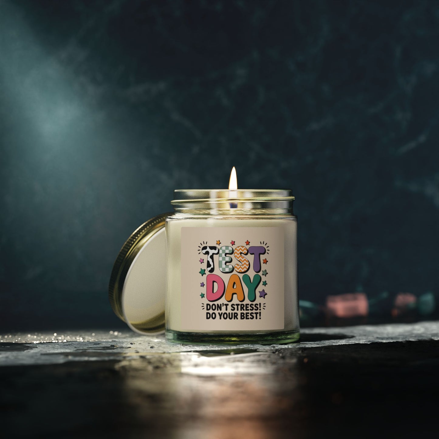 Test Day Don't Stress Candle | Coconut Apricot Soy Wax 4oz 9oz