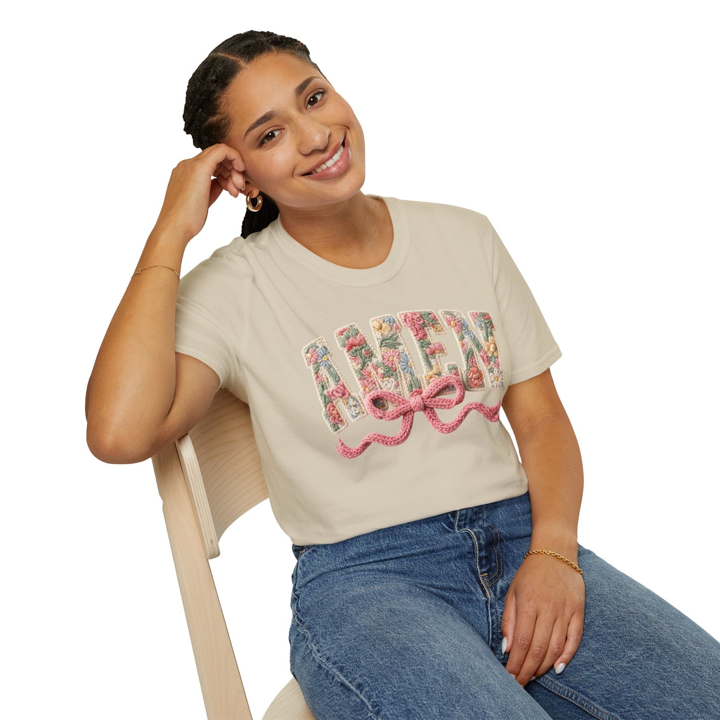 Alien Floral Script T-Shirt — Pink Bow Graphic Tee