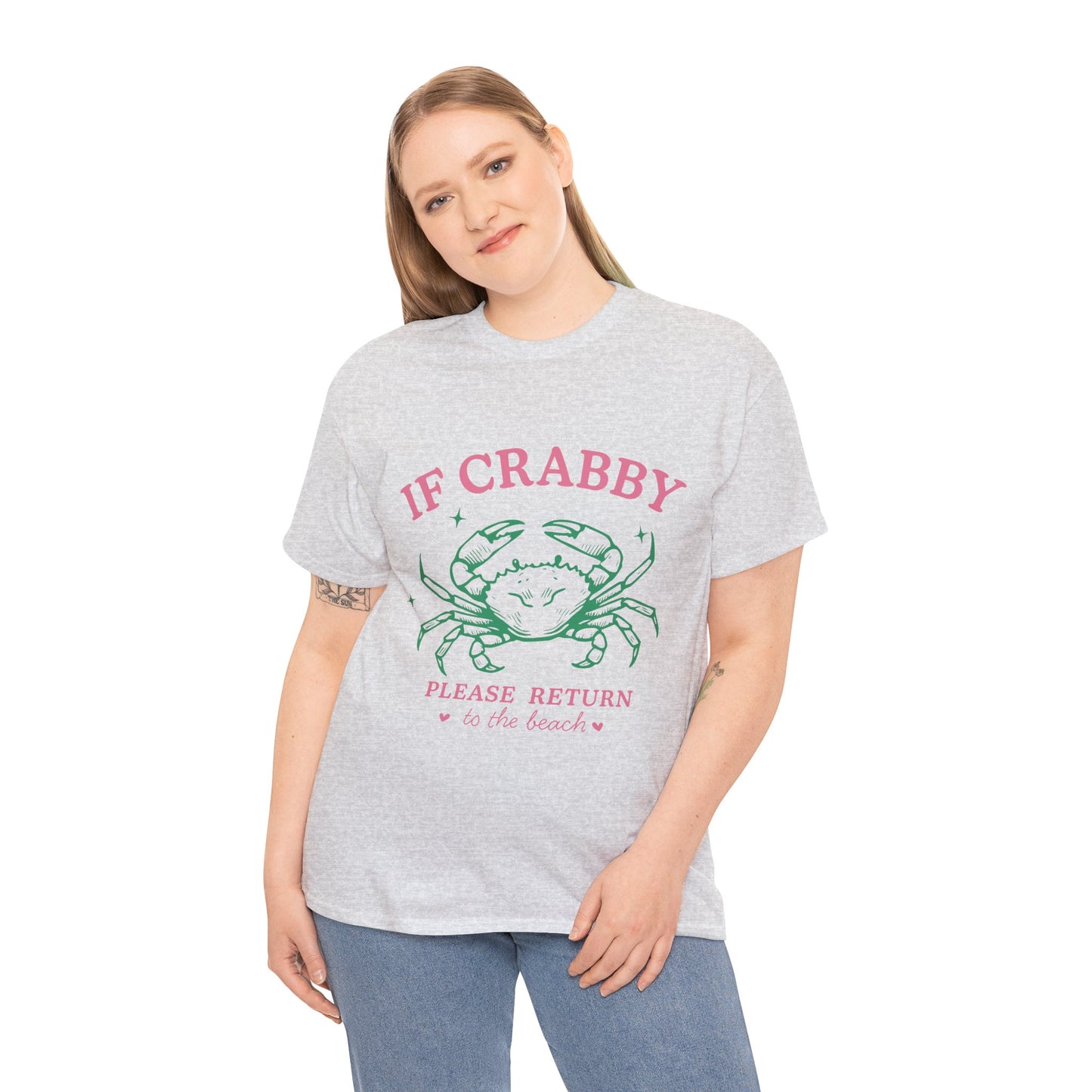 Crabby Beach Tee – “If Crabby Please Return to the Beach” Cute Crab Graphic T-Shirt