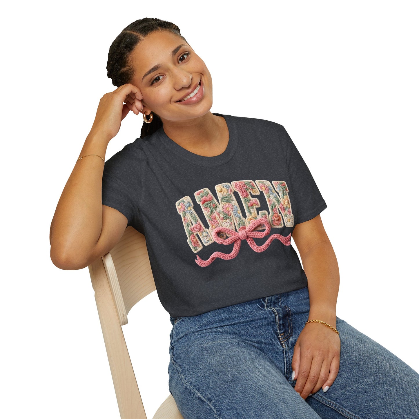 Alien Floral Script T-Shirt — Pink Bow Graphic Tee