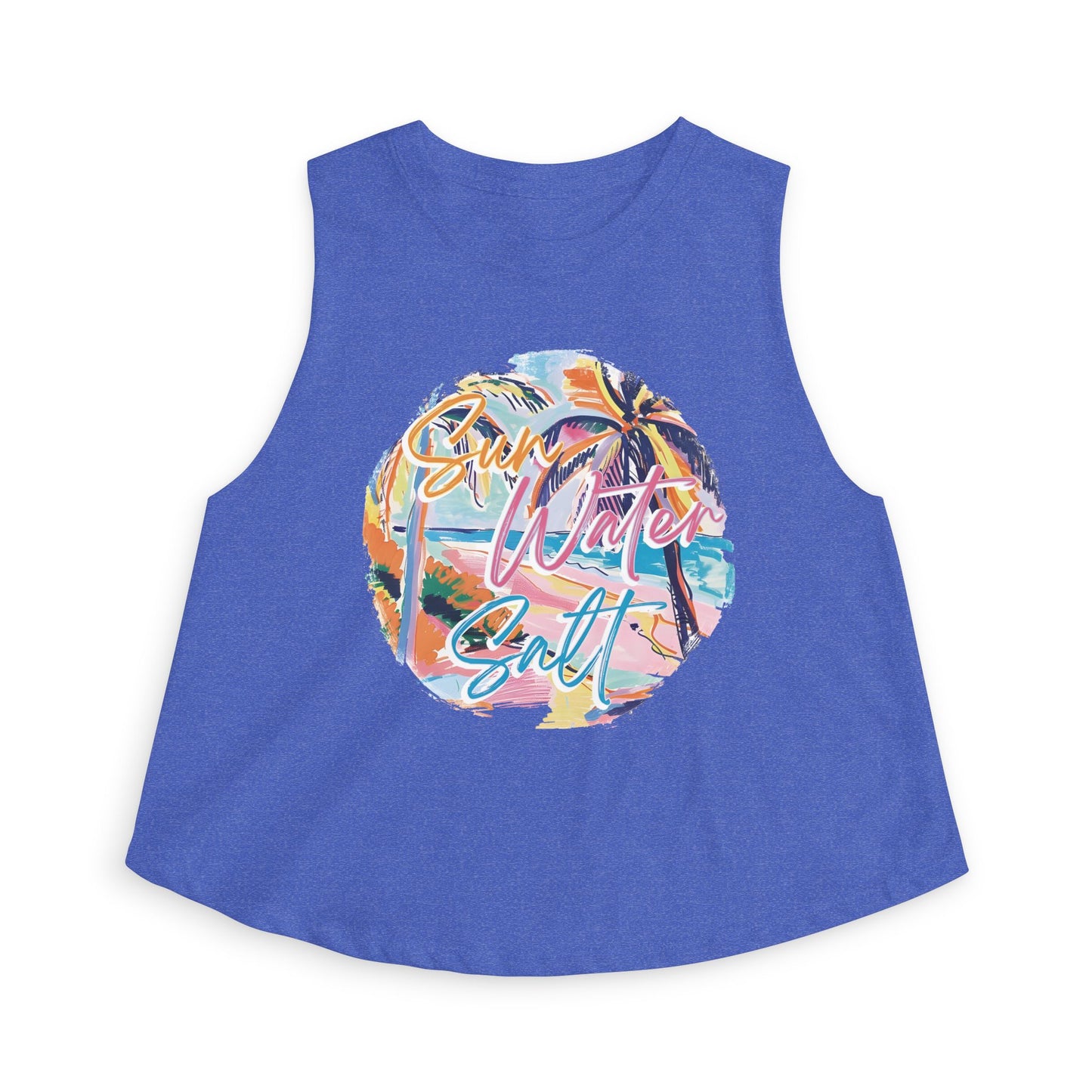 Sun, Water, Surf Crop Top – Retro Tropical Palm Beach Tank