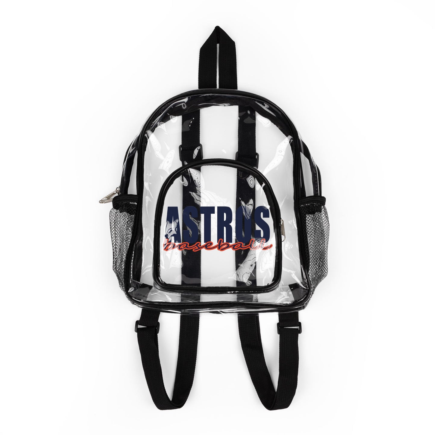 Clear Stadium Backpack | Transparent School Bag, Black Trim, Mesh Pockets
