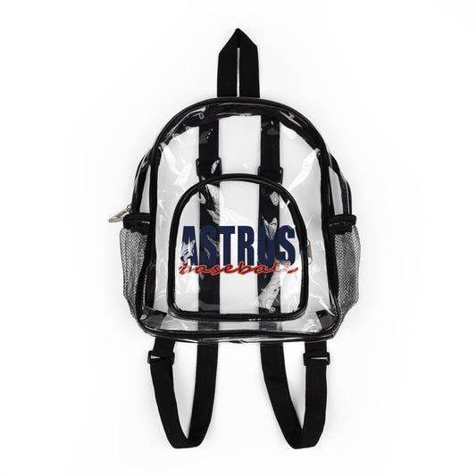 Clear Stadium Backpack | Transparent School Bag, Black Trim, Mesh Pockets