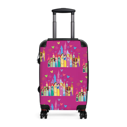 Princess Castle Pattern Suitcase | Pink Travel Luggage