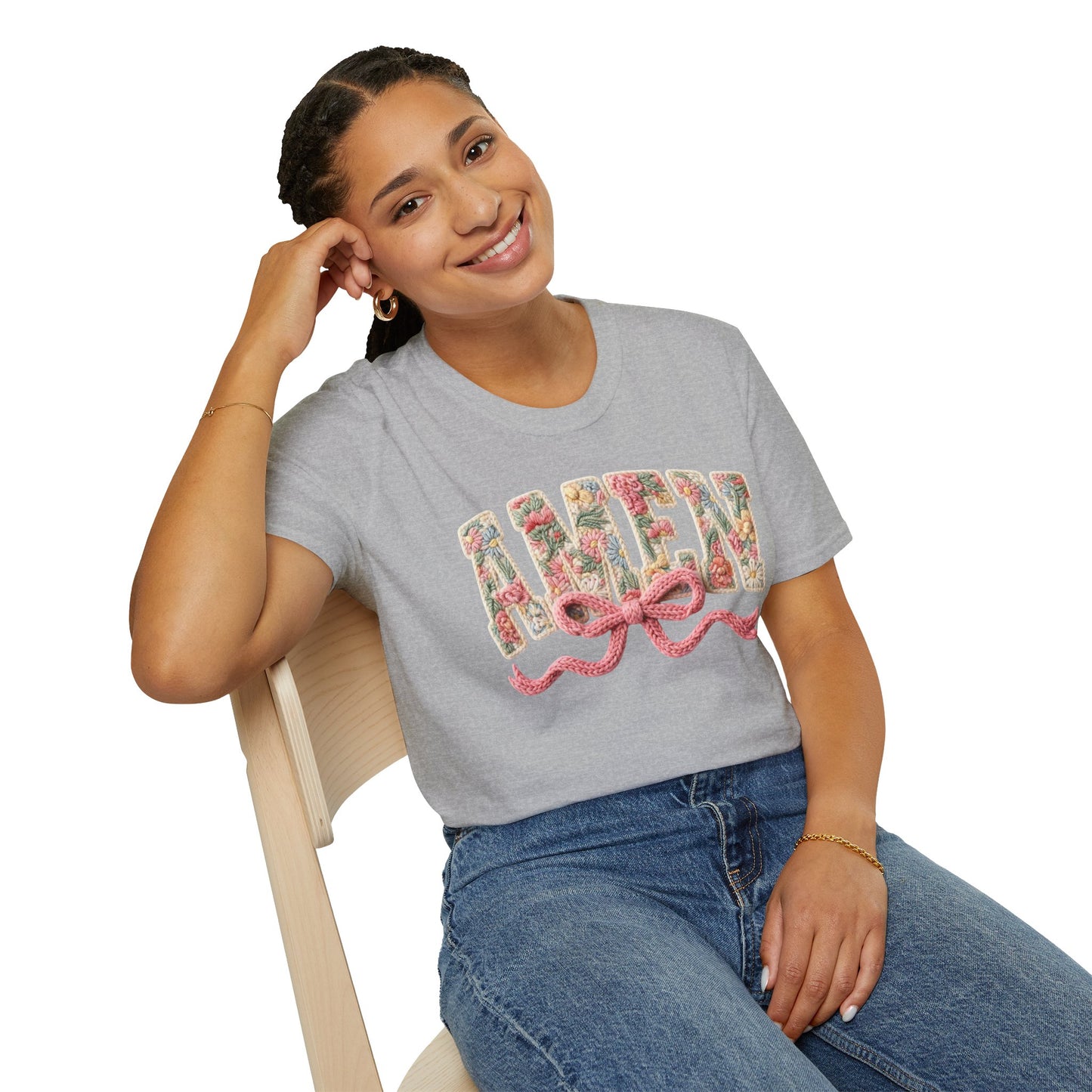Alien Floral Script T-Shirt — Pink Bow Graphic Tee